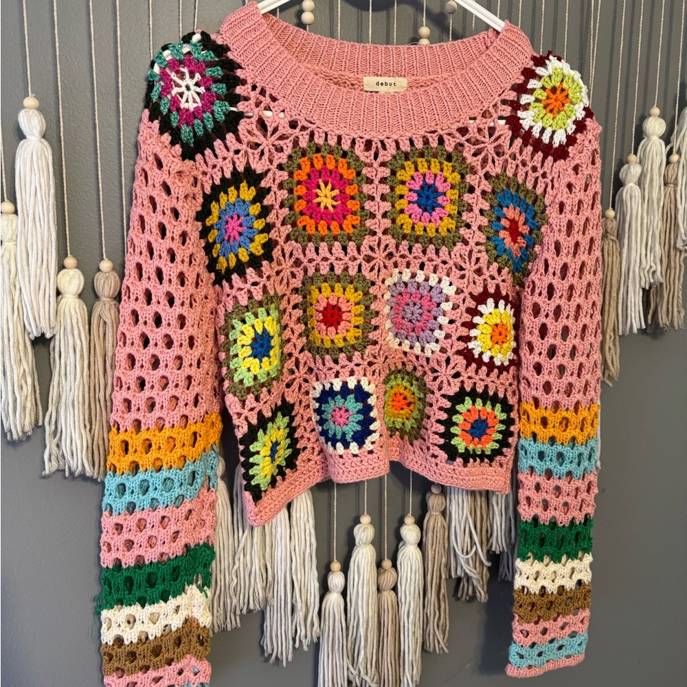 Debut Multicolor Crochet Sweater